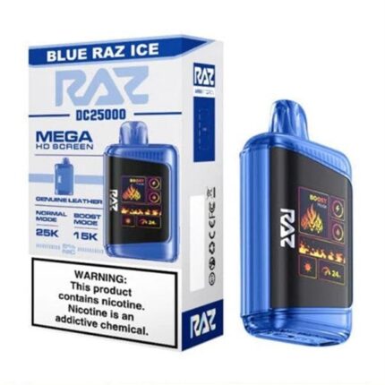 Blue Razz Ice RAZ DC25000 Mega HD Screen disposable vape with 25000 puffs