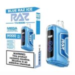 TN9000 Blue Raz Ice disposable vape device with blue raspberry icy flavor