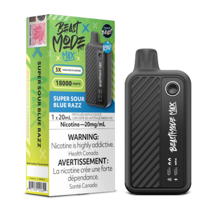 Beast Mode Max 18K Super Sour Blue Razz Iced Disposable Vape
