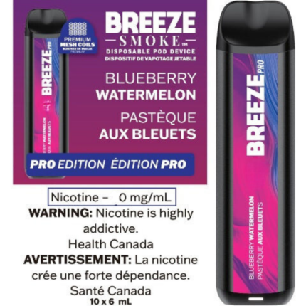Breeze Pro Blueberry Watermelon Zero Nic Disposable Vape Stick