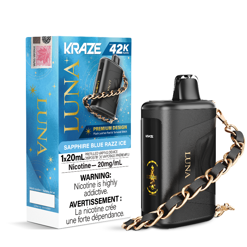 Kraze Luna 42K Sapphire Blue Razz Ice Disposable Vape Kraze Luna 42K Sapphire Blue Razz Ice Disposable Vape