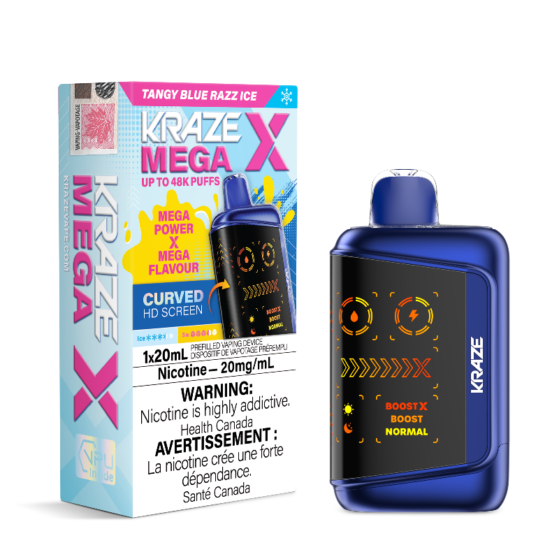 Kraze Mega X 48K - Tangy Blue Razz Ice Disposable Vape Kraze Mega X 48K - Tangy Blue Razz Ice Disposable Vape