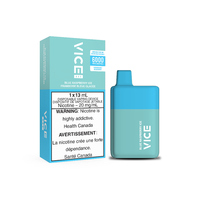 Vice Box Blue Raspberry Ice Disposable Vape Rechargable (6000 Puff) Vice Box Blue Raspberry Ice Disposable Vape Rechargable (6000 Puff)